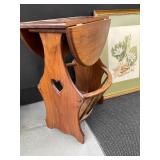 Side Table, Mirror and 2 Vintage Pictures