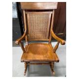 Maple and Wicker Rocking Chair