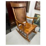 Maple and Wicker Rocking Chair