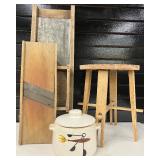 Vintage Kitchen Decor Westbend USA Pottery, Cabbage Slicer, Stool