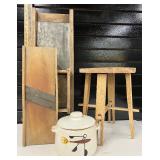 Vintage Kitchen Decor Westbend USA Pottery, Cabbage Slicer, Stool