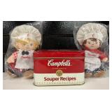 Two Campbells Dolls and Souper Recipes Tin Box