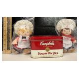 Two Campbells Dolls and Souper Recipes Tin Box
