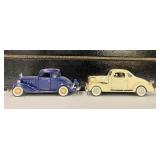 Two Vintage Diecast Cars 1933 Chevrolet Eagle and 1938 Chevy Master Deluxe Business Coupe