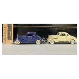 Two Vintage Diecast Cars 1933 Chevrolet Eagle and 1938 Chevy Master Deluxe Business Coupe