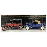 Two Vintage Diecast Cars 1918 Chevy 490 Touring and 1935 Chevy Standard Roadster