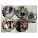 Two Dog Display Plates and Wolf Mug