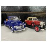 Vintage Diecast Cars 1961 Chevy 3100 Pickup and 1931 Chevy Sports Cabriolet