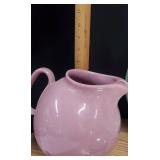 Vintage Pink Ball Pitcher and Shawnee Bluebird Wall Pocket Planter