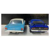 Two Vintage Diecast Cars 1969 Ford Boss Mustang and Ford Falcon Futura
