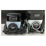 Two Vintage Die Cast Cars 1928 Chevy and 1915 Chevrolet Fire Passenger Baby Grand