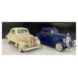 Two Vintage Diecast Cars 1933 Chevrolet Eagle and 1938 Chevy Master Deluxe Business Coupe