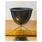 MCM Miniature Bullet Planter with Stand, Black and Gold Vintage