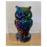 Mosser Glass Owl Carnival Glass 4" Marked