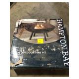 Hampton Bay Windgate 40 in. Dia. Round Steel Wood Burning Fire Pit with Spark Guard    Customer Returns See Pictures