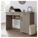 SAUDER Beginnings 46.811 in. Silver Sycamore Engineered Wood Computer Desk    Customer Returns See Pictures