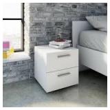 Austin 2-Drawer White Nightstand   Customer Returns See Pictures