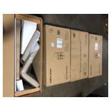 Lot of Nathan James Gracie 29 in. Modern Bar Height Stool with Natural Flax Cushion Seat and Brushed Wood Legs Natural Flax/Brown Customer Returns See Pictures