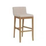 Lot of Nathan James Gracie 29 in. Modern Bar Height Stool with Natural Flax Cushion Seat and Brushed Wood Legs Natural Flax/Brown Customer Returns See Pictures
