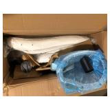 HOMESTOCK Faux Leather Adjustable Height Seat Executive Office Chair 25.9 H in . White with Non-Adjustable Arms Customer Returns See Pictures