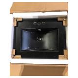 Swiss Madison 24 in. W x 18.5 in. D Ceramic Vanity Top with 4 in. Centerset Faucet Holes in Matte Black Customer Returns See Pictures