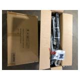 Lot of  Aoodor Brown Metal Patio Outdoor Dining Chair Set with Beige Seat Cushion (2-Pack)  Customer Returns See Pictures