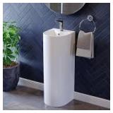 Swiss Madison Sublime Rounded Basin Pedestal Sink in Glossy White  Customer Returns See Pictures