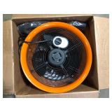 Commercial Electric 16 in. 3-Speed Drum Floor Fan in Orange High Velocity Turbo   Customer Returns See Pictures