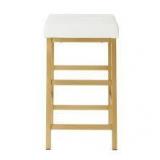 Metro 26 in. Gold Backless Stool in White by OSP Home Furnishings Customer Returns See Pictures