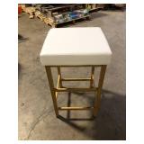 Metro 26 in. Gold Backless Stool in White by OSP Home Furnishings Customer Returns See Pictures