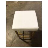 Metro 26 in. Gold Backless Stool in White by OSP Home Furnishings Customer Returns See Pictures