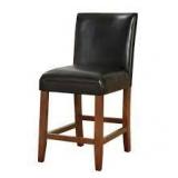 Lot of Homepop Luxury Black Faux Leather 24 in. Counter Height Barstool Customer Returns See Pictures