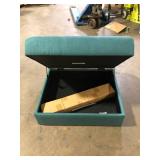 Noble House Zahra Teal Tufted Fabric Ottoman  Customer Returns See Pictures