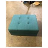 Noble House Zahra Teal Tufted Fabric Ottoman  Customer Returns See Pictures