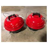 Lot of  14 in. Portable Charcoal Grill in Red  Customer Returns See Pictures