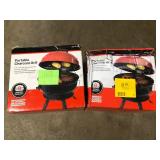 Lot of  14 in. Portable Charcoal Grill in Red  Customer Returns See Pictures