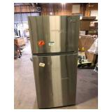 Avanti Frost Free Top Freezer Refrigerator​, 14.2 cu. ft., in Stainless Steel Finish Damage on Top Corner  Customer Returns See Pictures