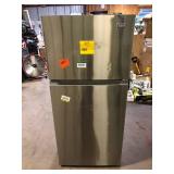 Avanti Frost Free Top Freezer Refrigerator​, 14.2 cu. ft., in Stainless Steel Finish Damage on Top Corner  Customer Returns See Pictures