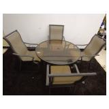 Glass Top Patio Table with 4 Chairs