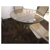 Glass Top Patio Table with 4 Chairs