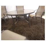 Glass Top Patio Table with 4 Chairs
