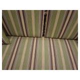 Vintage Metal Glider Sofa with Striped Cushions