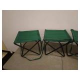 Lot of 4 Green Folding Camping Stools