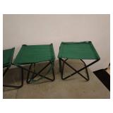 Lot of 4 Green Folding Camping Stools