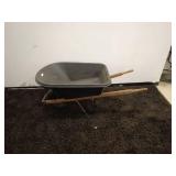 Durable Wheelbarrow with Steel Frame and Wooden Handles