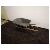 Durable Wheelbarrow with Steel Frame and Wooden Handles