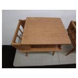 Pair of Vintage Wooden Side Tables with Storage Compartments