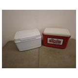 Lot of 2 Insulated Coolers - White and Red