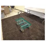 Green Mesh Garden Utility Cart with Pneumatic Tires