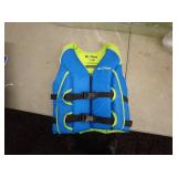 Lot of Adult and Youth Life Jackets and Inflatable Lounger